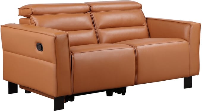 Carpari-2Zitsbank - 1 Handmatige Relax - Cognac PU