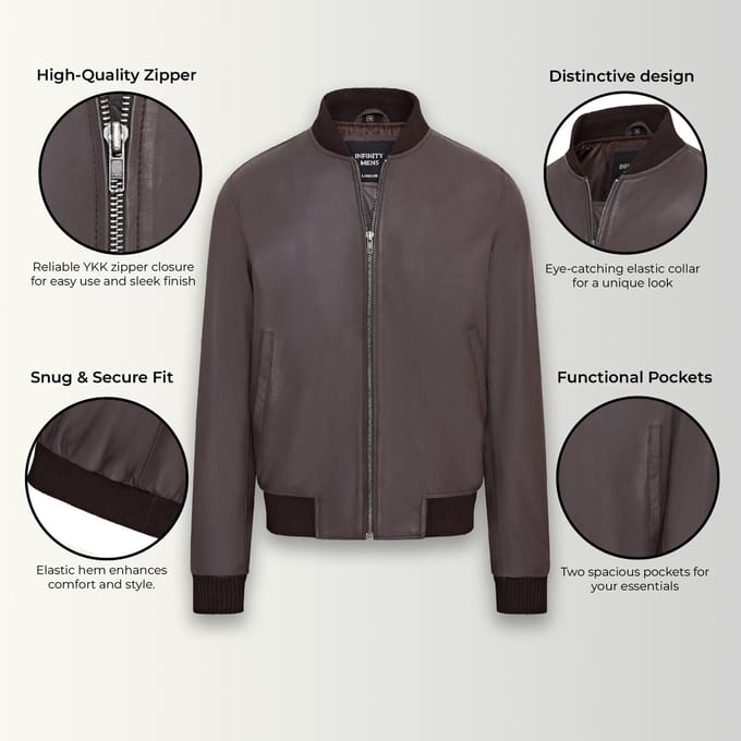 Heren zacht leer MA-1 Varsity bomberjack