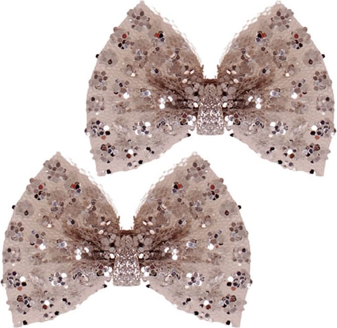 Haarclipje strikje zilver - 7 cm