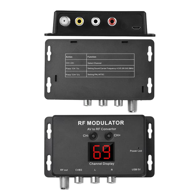 Modulateur RF M60 Convertisseur AV vers RF noir