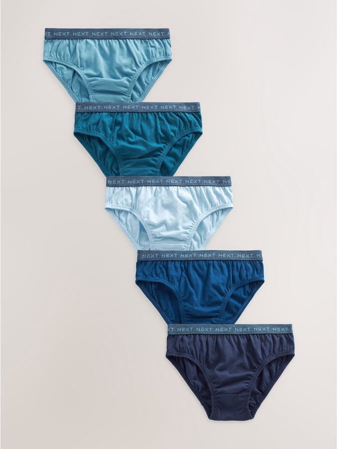 Next - Jongens - Set van 5 slips van 100% katoen - Blauw