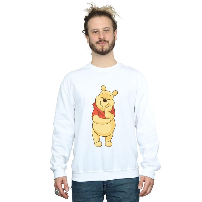 Disney Heren Winnie De Poeh Schattig Sweatshirt (Wit)
