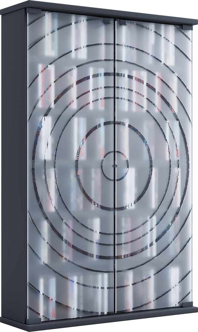 Houten CD DVD-standaard Plankkast Opbergstandaard Plankstandaard Glazen deur Tilano L