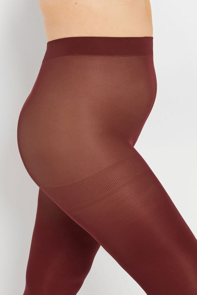Yours Bordeauxrode Premium Panty Van 90 Denier Microvezelsize 62-64