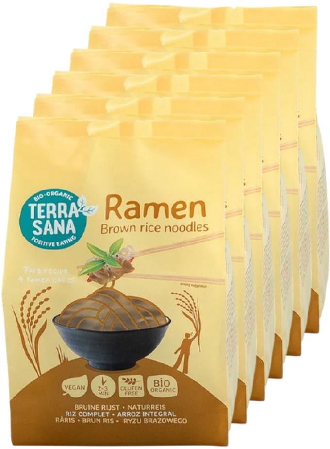 TerraSana | Ramen Bruine Rijstnoedels | 6 stuks | 6 x 280 gram