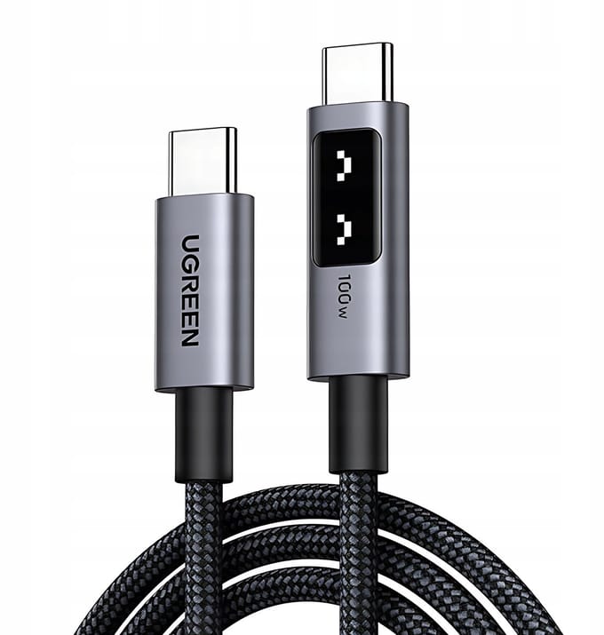 UGREEN USB-C naar USB-C Kabel 100W PD Snelladen 0.5m LED Display
