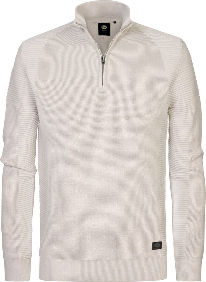Petrol Half Zip Pullover Ecru - Maat XXL - Heren - Quarter zip