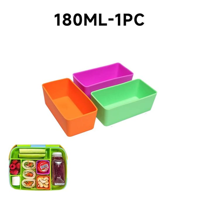 Siliconen Lunchbox Magnetronbestendig Huishoudelijk Vierkant Saladedressing Compartiment Artefact Lunchbox voor Kinderen green