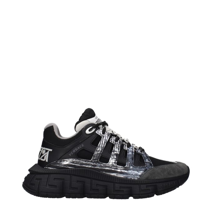 Versace Zwarte Stoffen Sport Sneakers