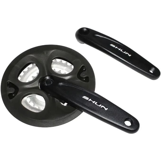 Aluminium mountainbike crankstel met kettingkast P2R