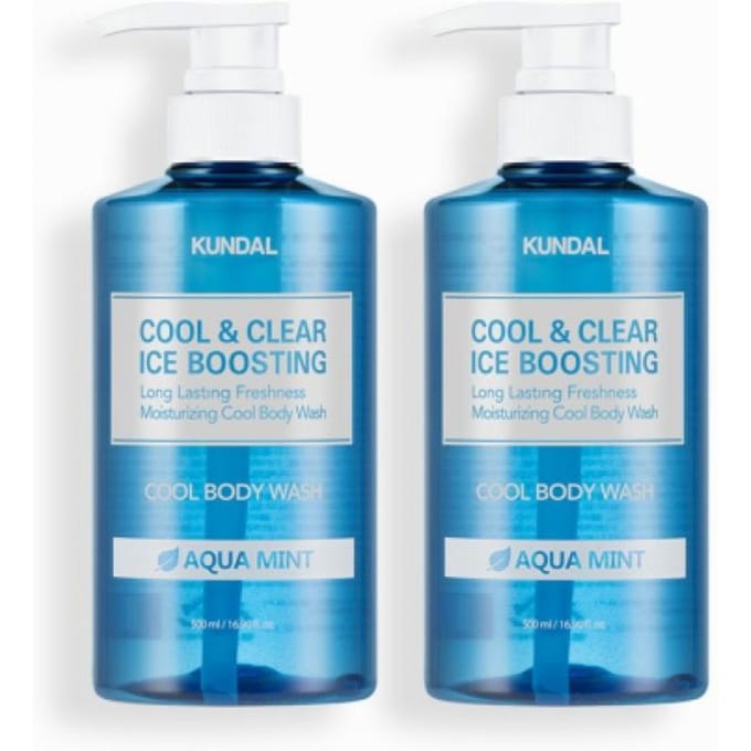 Kundal Cool   Clear Ice Boosting Cool Douchegel Aqua Mint 500ml 2 stuks NONE white
