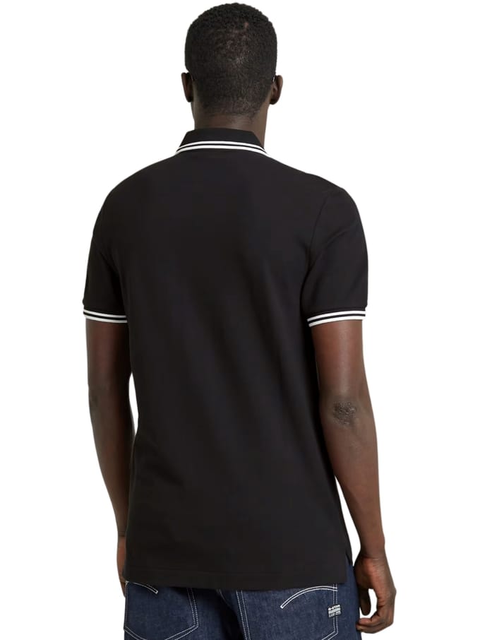 G-STAR Dunda slim stripe polo s\s Heren Poloshirt - dk black