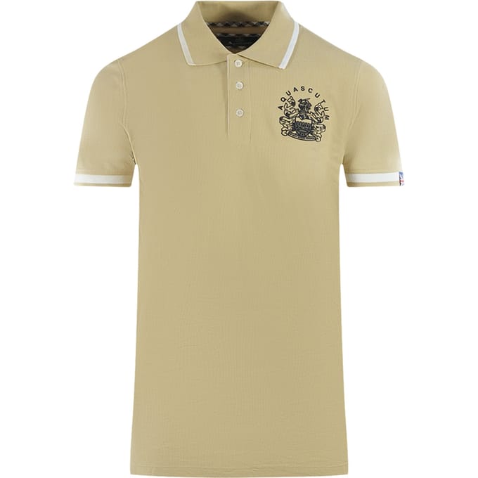 Aquascutum Tipped Aldis Beige Polo Shirt
