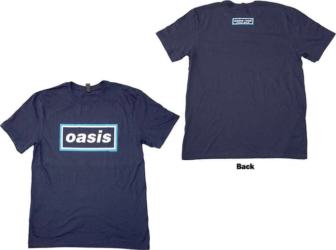 Oasis - Maine Road Event Logo Heren Tshirt - L - Donkerblauw