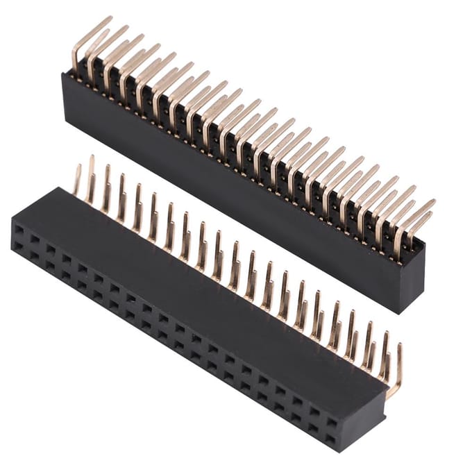 3 stuks 2 X 20 pinnen 2,54 mm steekafstand vrouwelijke dubbele rij rechte hoek pin headers voor Raspberry Pi