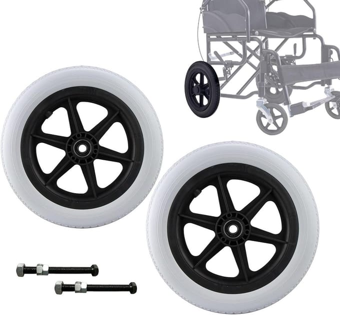 Stevig 12 Inch Vervangingswiel voor Rolstoel en Rollator - Solide PU