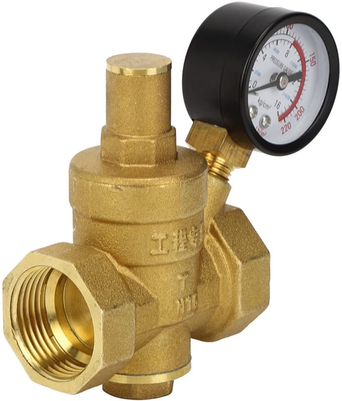 SVGCommerce - Waterdrukregelaar - Verstelbaar - Tot 1.6 MPa - Met Drukmeter - Messing - Geschikt voor waterleiding - Drukregeling