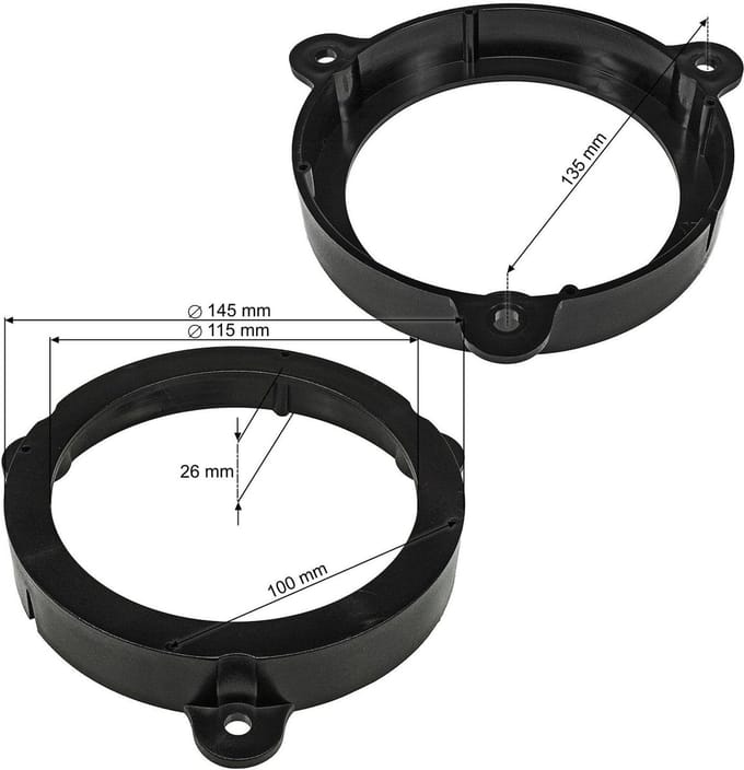 Luidspreker Ringen - Adapter Beugels - Auto Audio - Voor 130mm Luidsprekers - 17x17x4.6cm