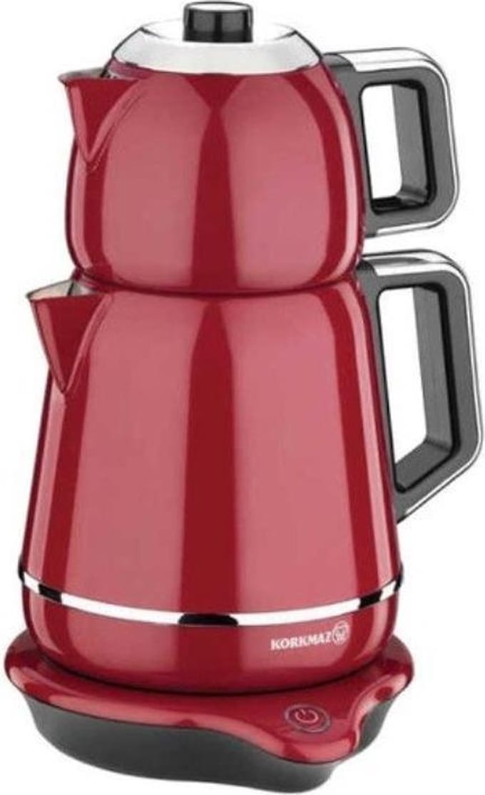 Korkmaz - Demiks elektrische Turkse theepot 1.7 Liter - Rood