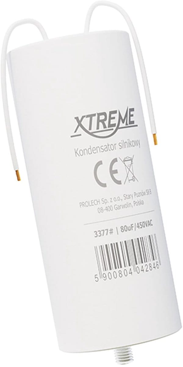 XTREME Motorcondensator 80µF 450V AC - Condensator met Kabels - Start/Bedrijf