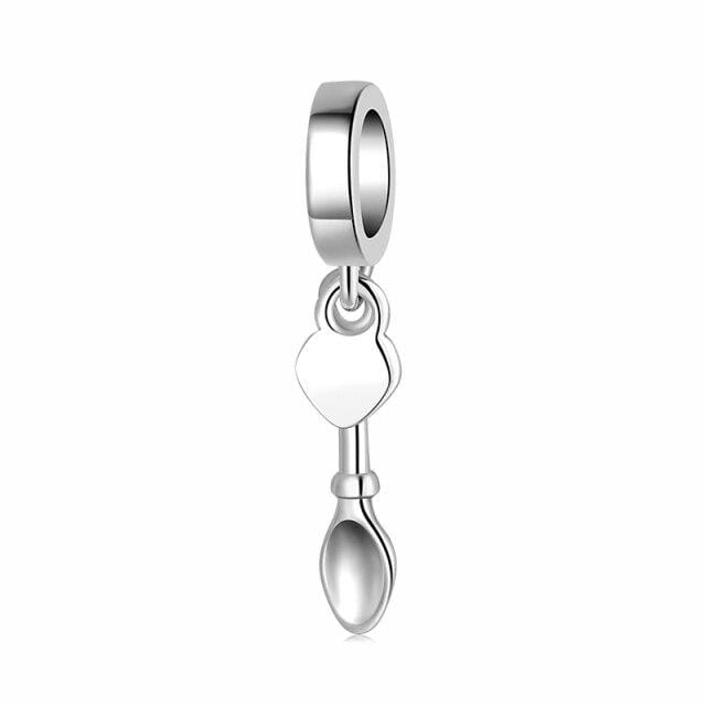 925 Sterling Zilver Keukengerei Bedel Kralen Accessoires Past op Originele Diy Armbanden Sieraden white