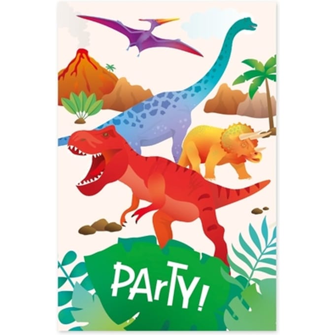 Paper Dreams Uitnodigingskaarten Dino 15x10cm - 6st