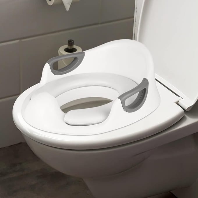 Kinder toiletbril - Potty trainer - Zindelijkheidstraining - Met handvat rugleuning - Universeel - Wit