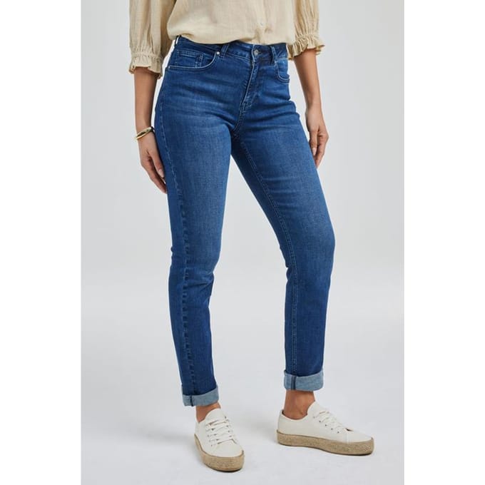 DIDI Dames Denim pants Liv slim fit Denim dark blue maat 48