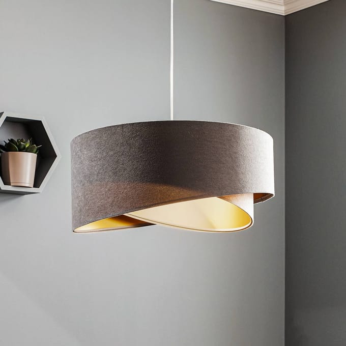 Maco Design Hanglamp Vivien driekleurig grijs/beige/goud
