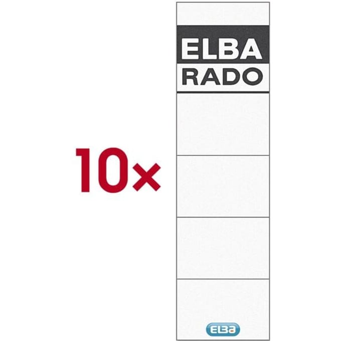 Rug-insteekkaart Elba Rado breed 44x159mm wit 10 stuks