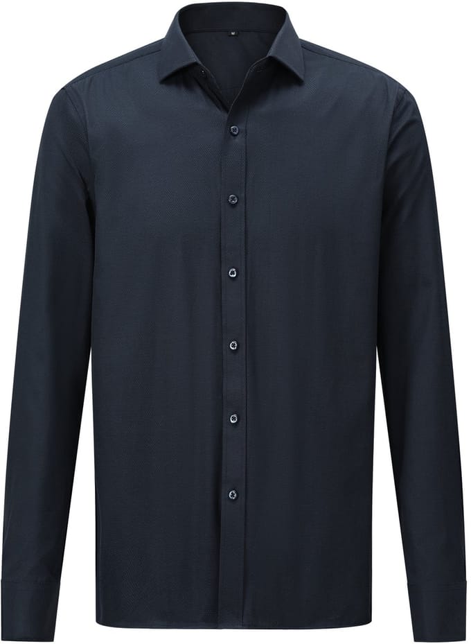 ALLTHEMEN Heren Effen Zakelijk Overhemd - Geperst Ruitpatroon - 2XL
