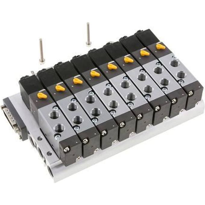 G1/8'' 8x Pneumatisch Ventiel Terminal 24V DC 1,5-8bar/21,0-112psi Meerpolig E.MC