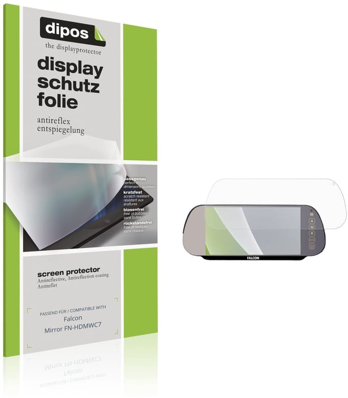 dipos – 2x Matte Beschermfolie geschikt voor Falcon Mirror FN-HDMWC7 | Krasbestendige & antireflecterende Screenprotector Ultra-Thin