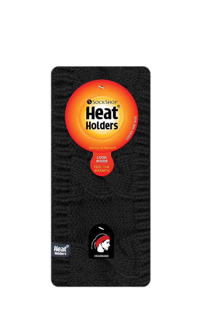 Dames fleece gevoerde thermo oorwarmer hoofdband - Zwart
