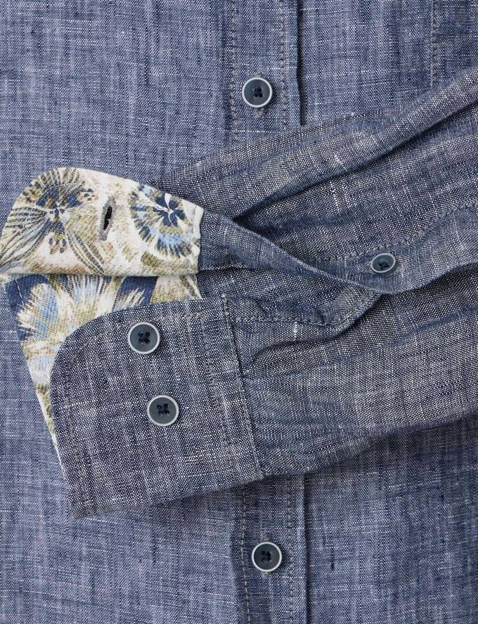 Casa Moda casual overhemd donkerblauw
