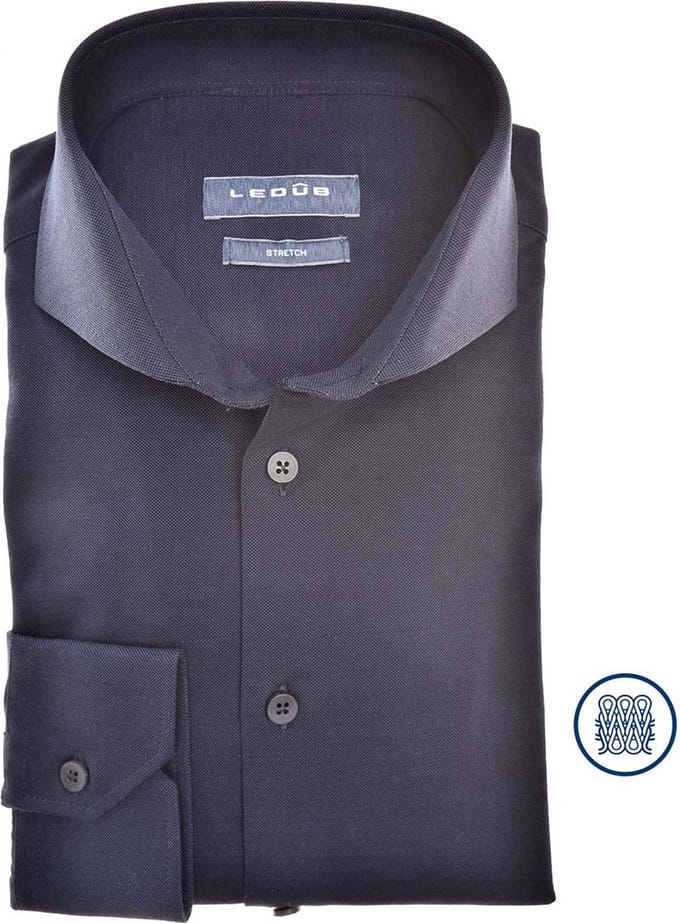 Ledub business overhemd donkerblauw