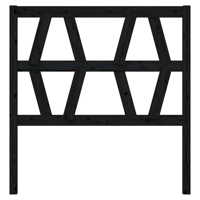 vidaXL Hoofdbord 81x4x100 cm massief grenenhout zwart