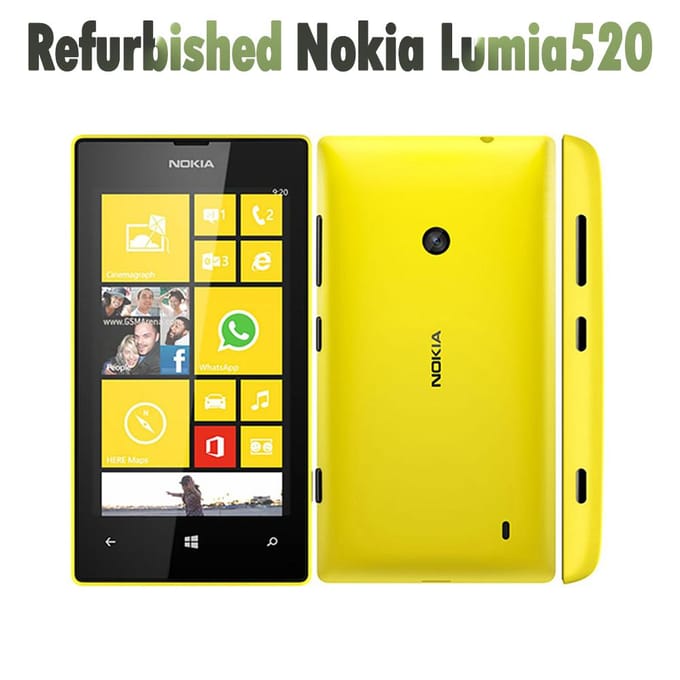 Gereviseerde Nokia Originele Nokia Lumia 520 3G Mobiele Telefoon Met 1 SIM simple set blauw