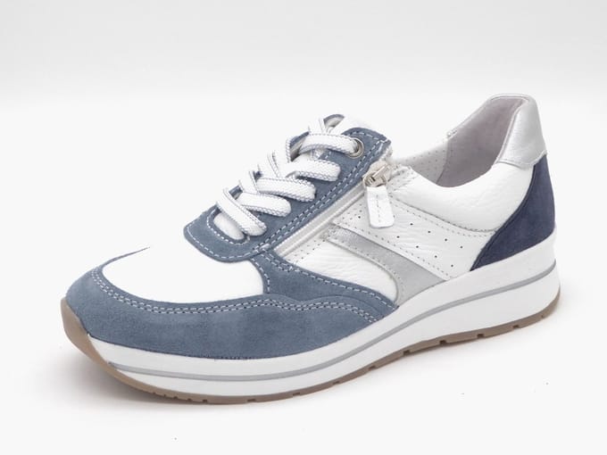 Sens Dames Sneaker - 1220-11679-007 Jeansblauw/Wit - Wijdte H - Maat 37