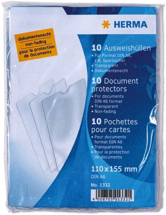 HERMA Documenthoes A5 transparant PP 155x220mm 10 stuks