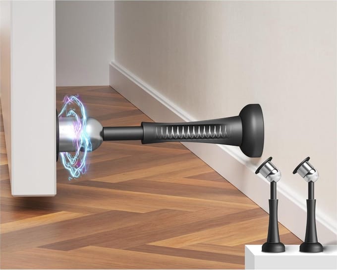 Magnetische Deurstopper - Deurhouder - Deur Open Houden - Hydraulische Schokabsorptie - 11cm Lengte - Mat Zwart