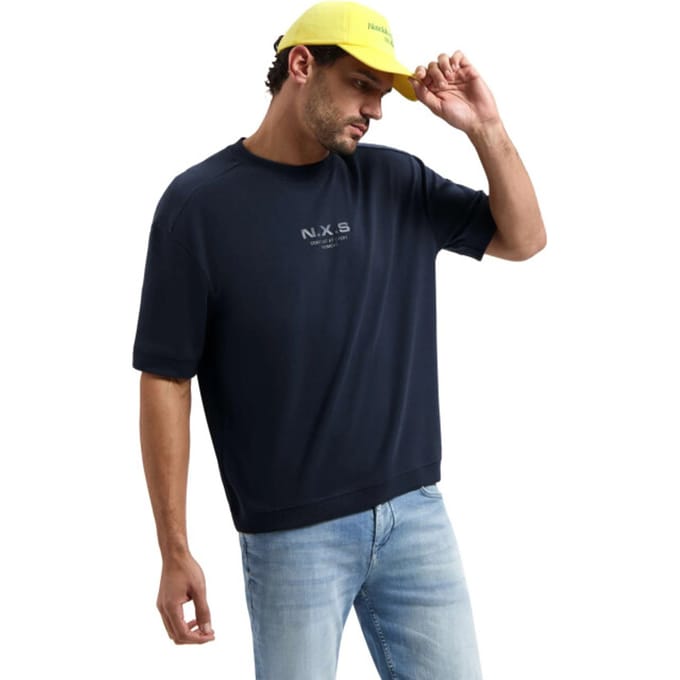 No Excess T-Shirt Crewneck Solid Heavy Interlock Sweat Styling Night  M