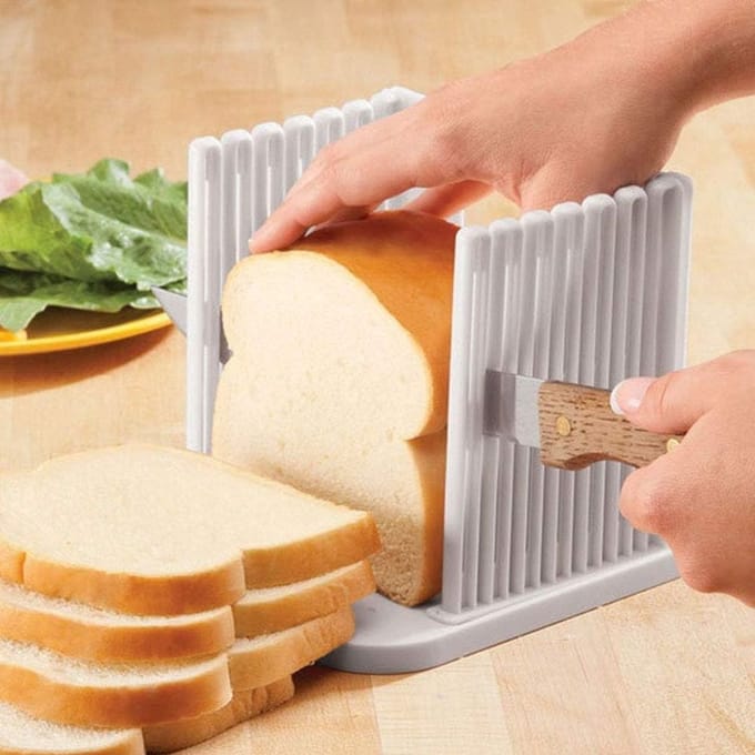 CLVP® Broodsnijder Hulpmiddel – Broodsnijmachine Handmatig Met Verstelbare Dikte – Broodplank – Wit
