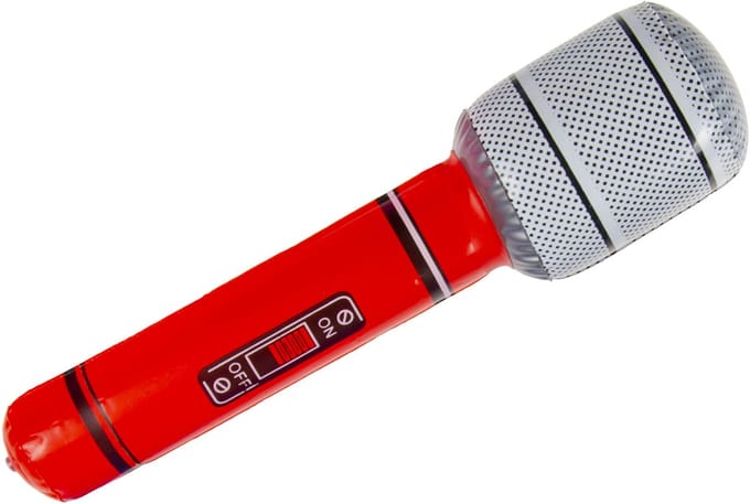 Duckiez Opblaas microfoon - rood - speelgoed - kinderen - opblaasbaar