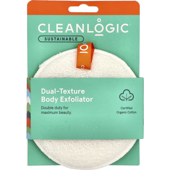 CleanLogic, exfoliant corp durable double texture, 1 pièce blue