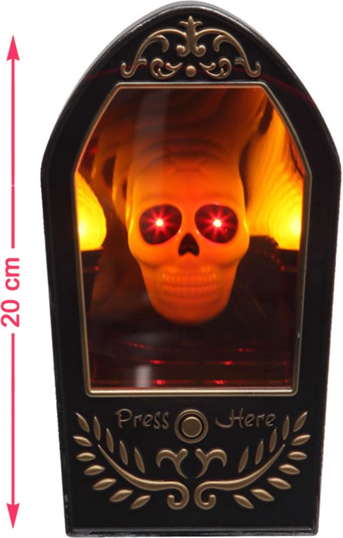 ATOSA - Skeletspiegel licht en geluid 20 x 10 cm