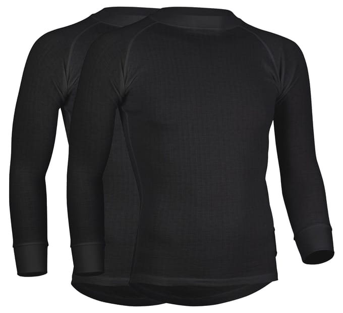 Avento Thermoshirt - Lange Mouw - Heren - 2-Pack - Zwart - Maat M