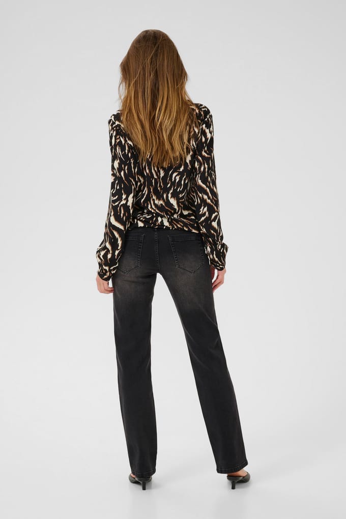 Blouse met lange mouwen KAditte Regular fit black brown