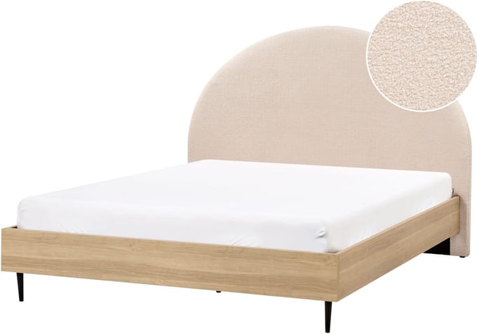MILLAY - Bed - Beige - 160 x 200 cm - Bouclé