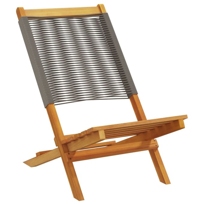 vidaXL - Tuinstoelen - 2 - st - massief - acaciahout - en - polypropeen - grijs
